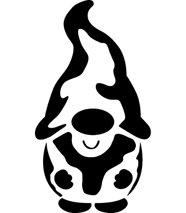 Garden Gnome pumpkin carving stencil